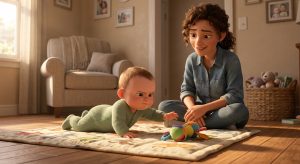 4 month old baby milestones and development