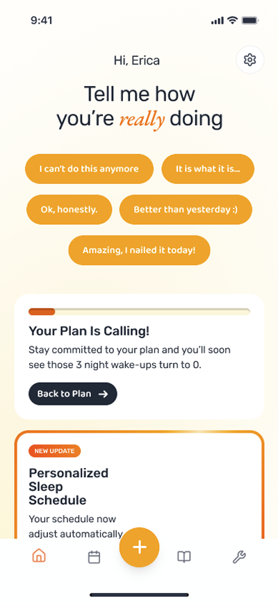 Screenshots of the Betteroo app
