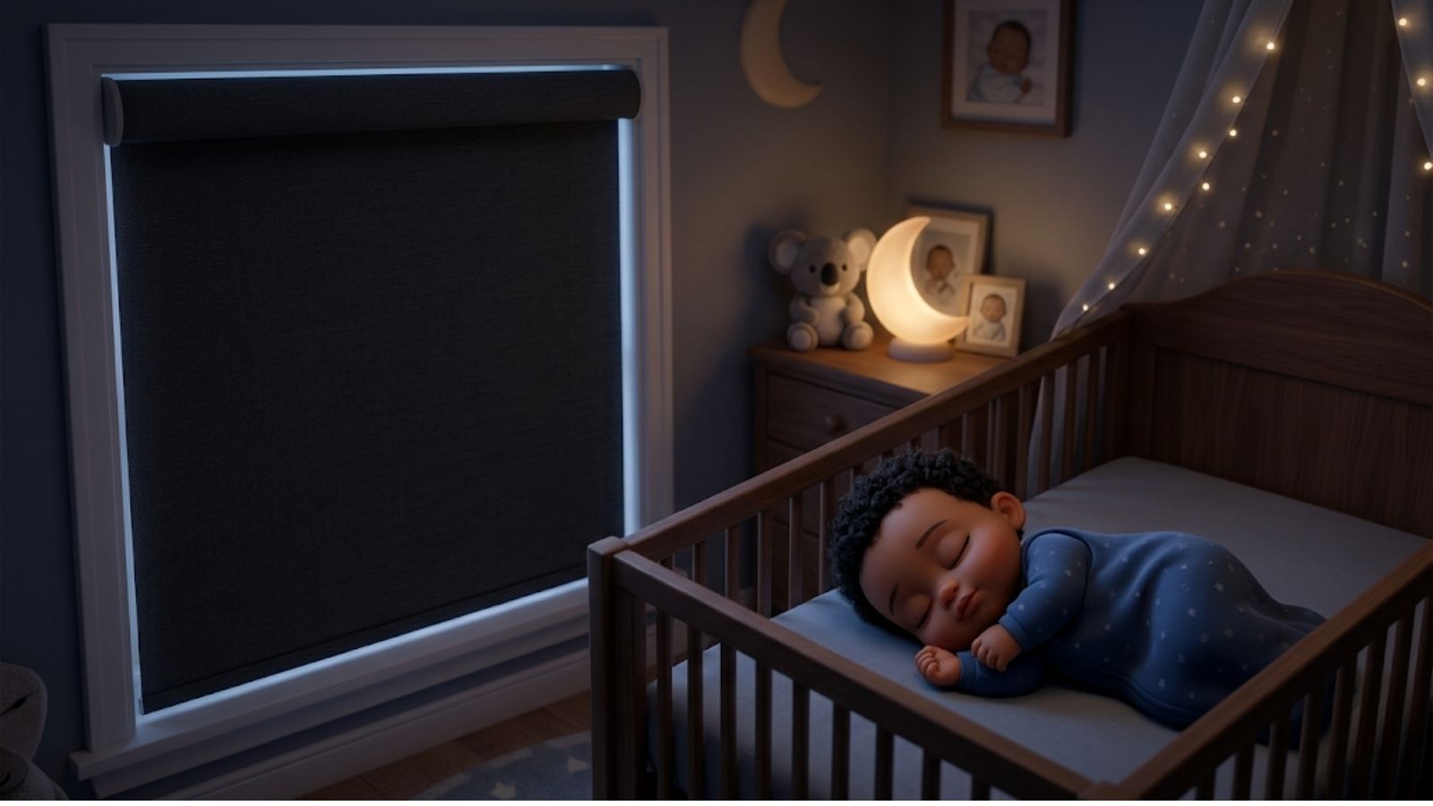 Best Blackout Blinds for Baby - baby sleeps in a room that is fully dark
