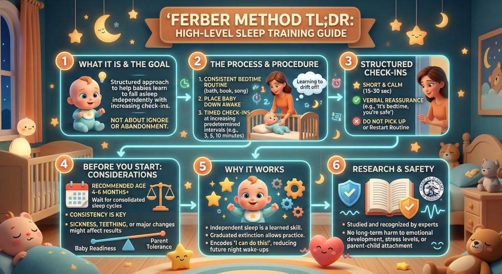 Ferber Method for sleep training, sleep training guide from Betteroo
