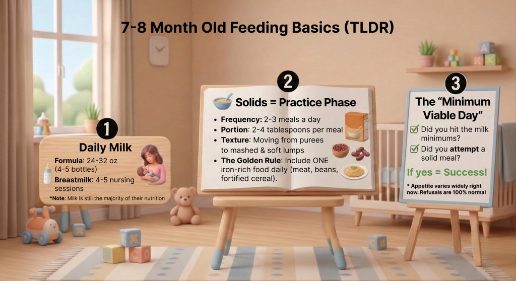 7-8 month old feeding schedule infographic