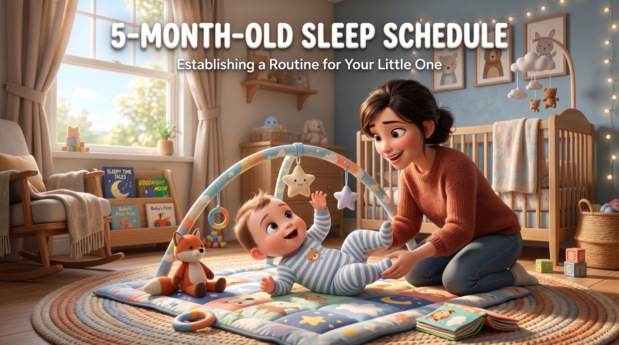 5 month old sleep schedule guide, baby practicing rolling near nap time