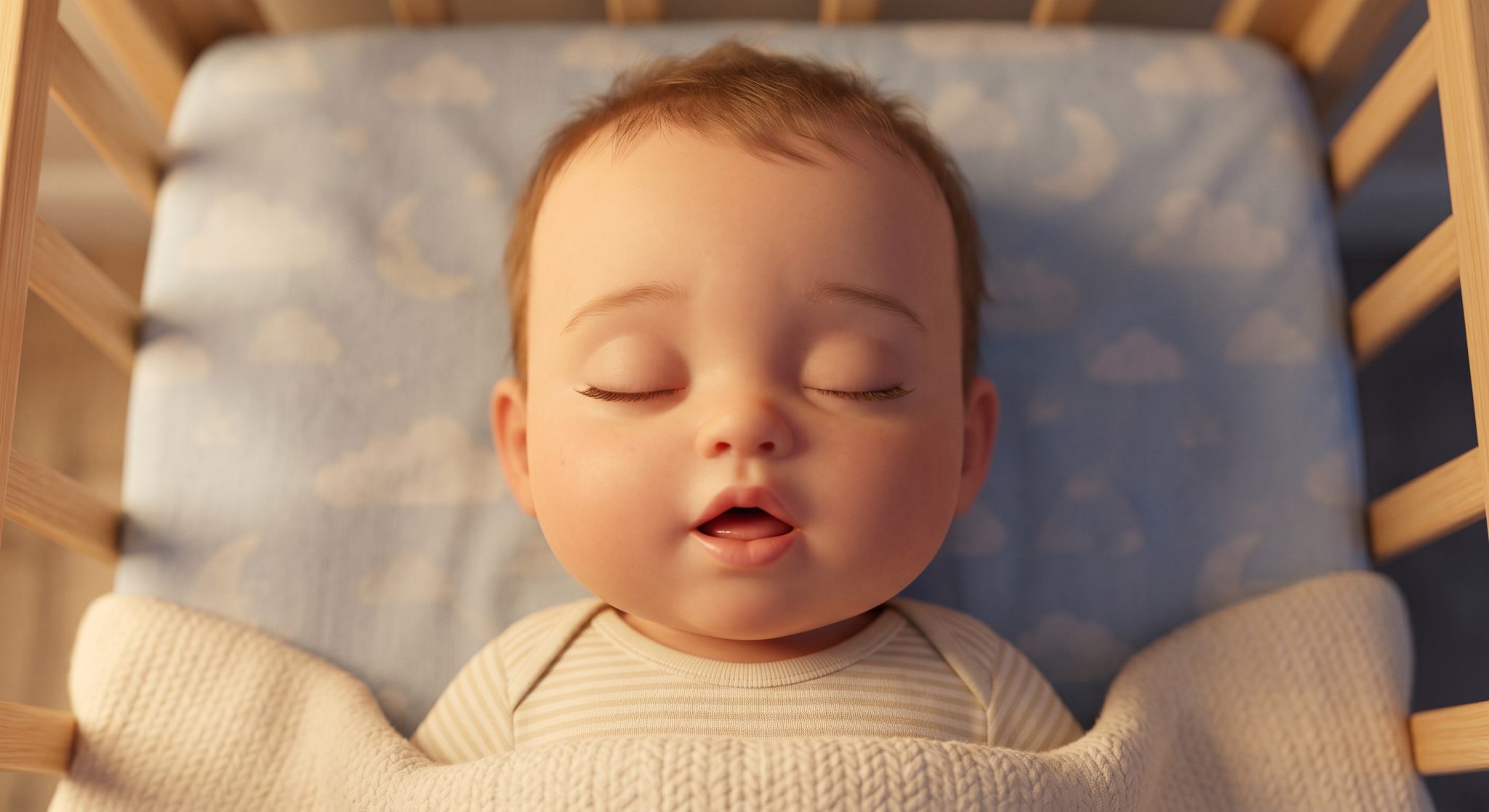 Baby sleeping with mouth open in crib, parents guide to causes and when to worry