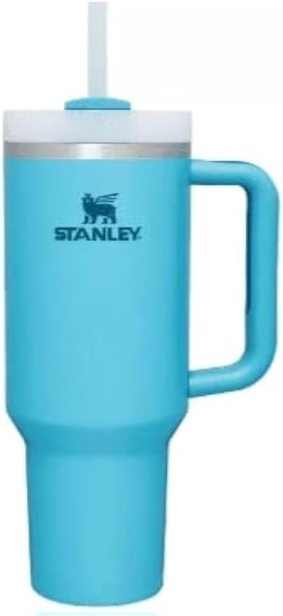 Large insulated water bottle with straw