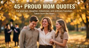 A proud mom beaming at her child at a milestone moment, illustrating heartfelt proud mom quotes.