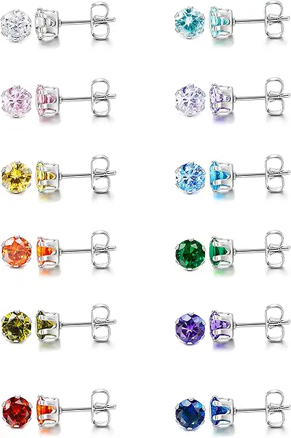 Birthstone stud earrings