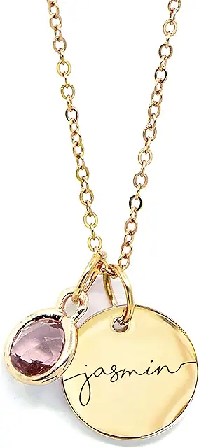 Personalized birthstone name necklace