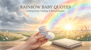 A parent gently holding a newborn rainbow baby by a window, illustrating hopeful rainbow baby quotes.