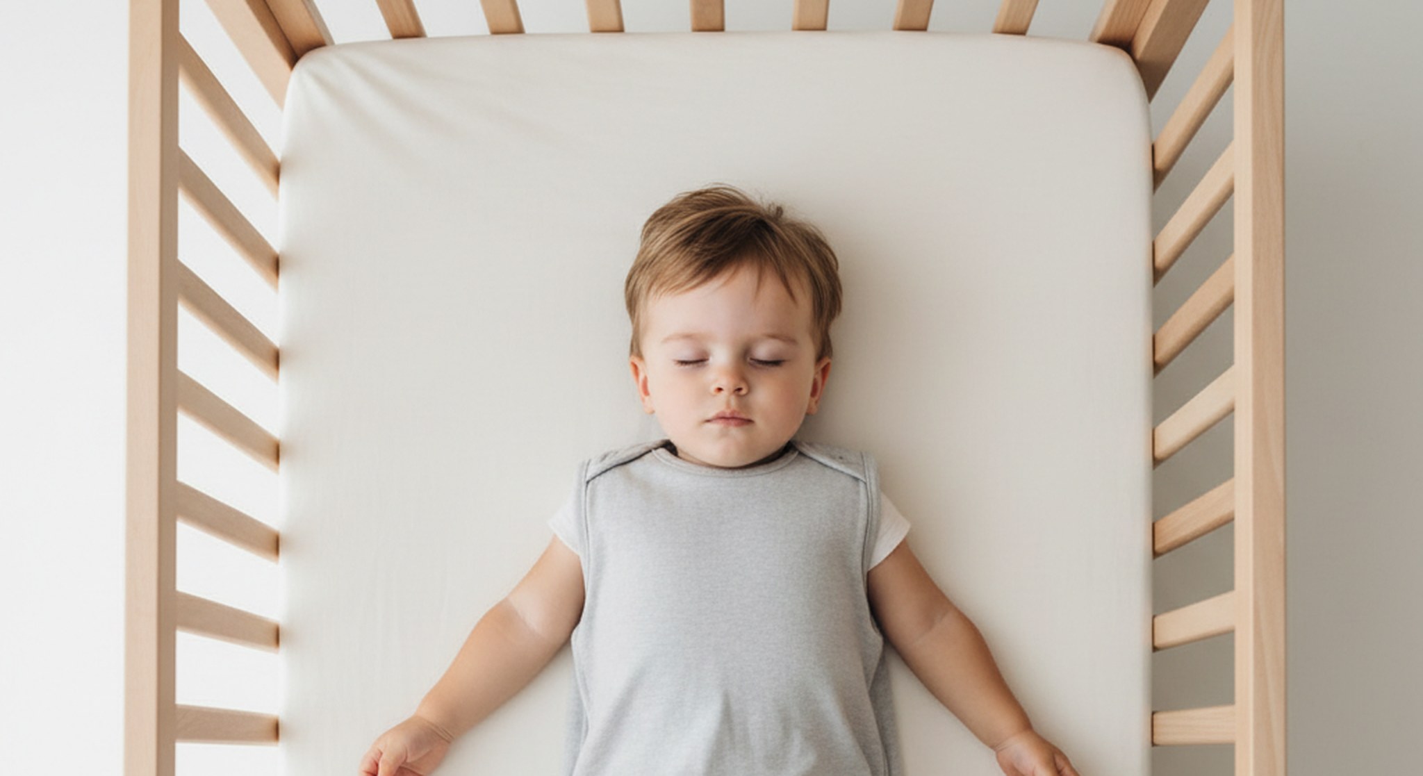 19 month old sleep schedule, baby sleeping safely on their back in a bare crib