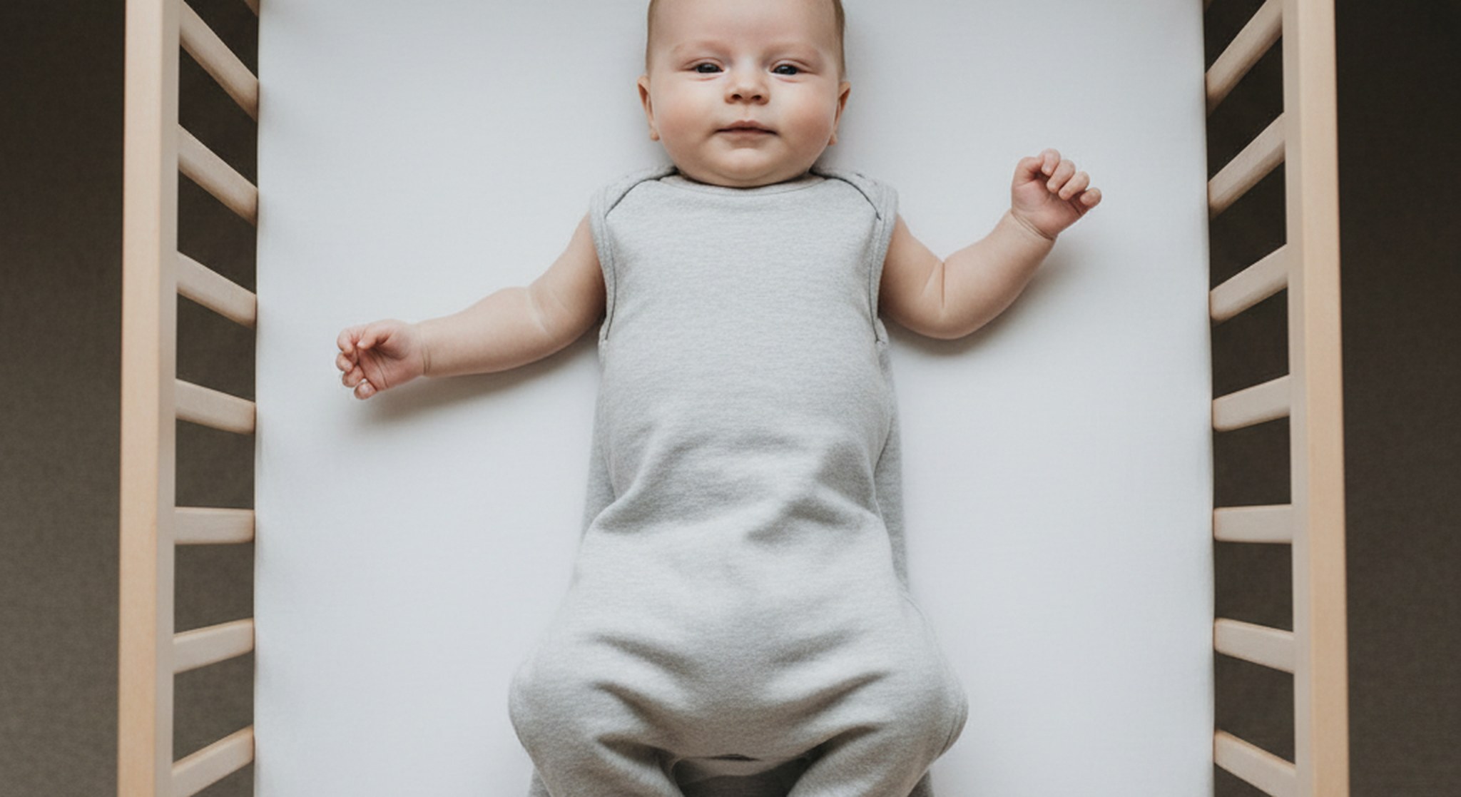 2 month old sleep schedule, baby sleeping safely on their back in a bare crib
