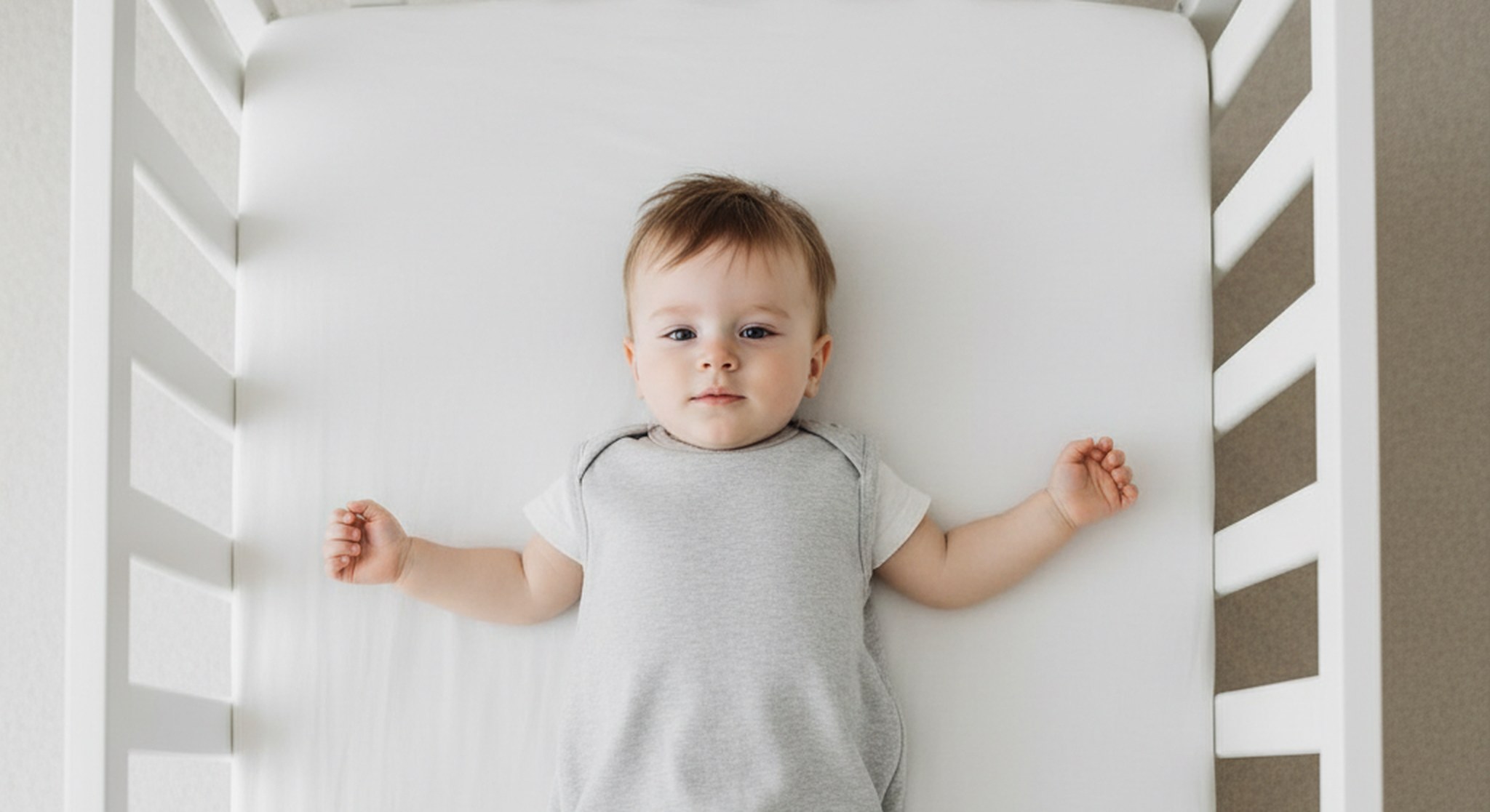 20 month old sleep schedule, baby sleeping safely on their back in a bare crib