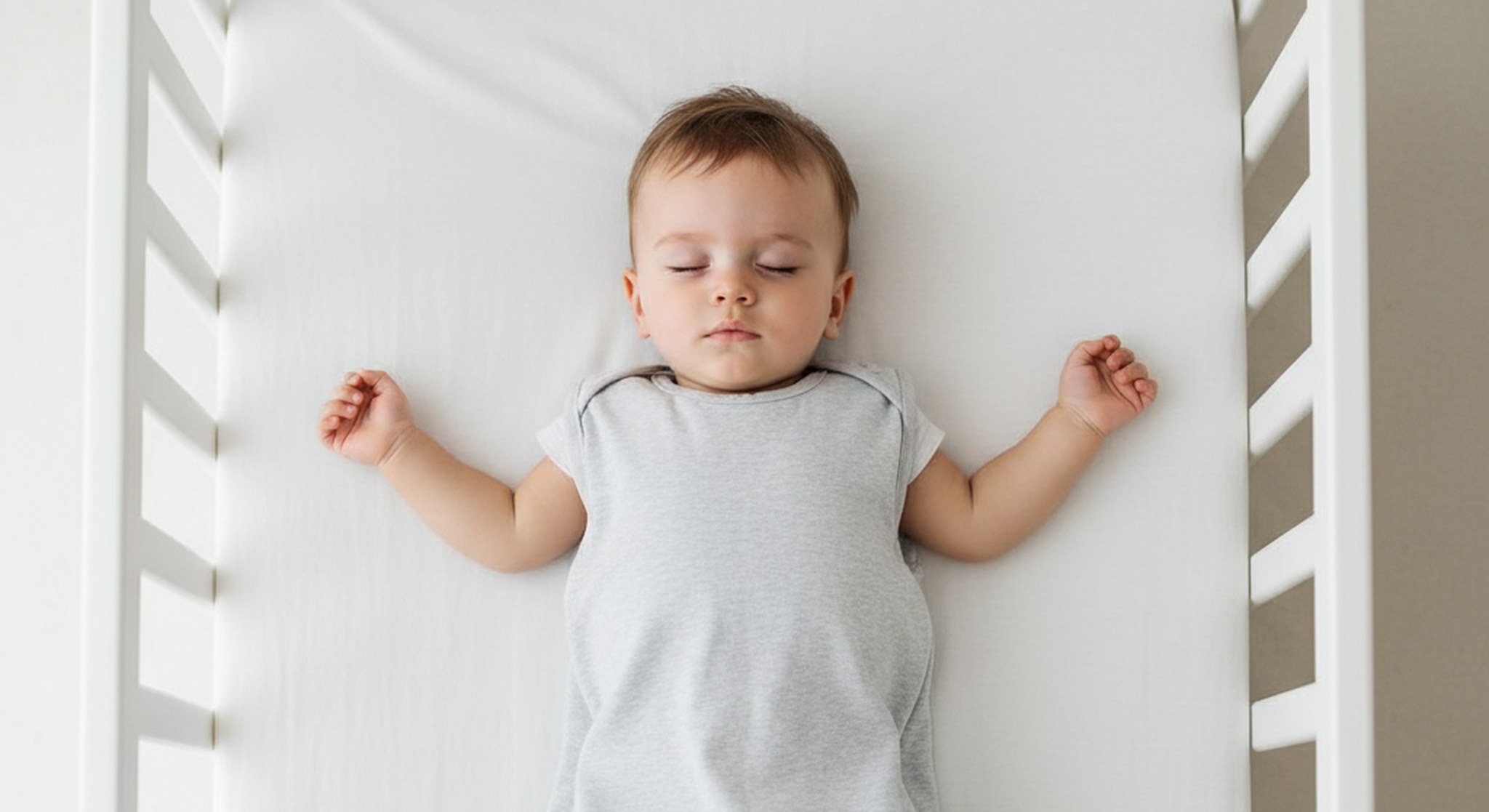 23montholdsleepschedulev4 | Betteroo 23 month old sleep schedule, baby sleeping safely on their back in a bare crib