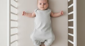 3 month old sleep schedule, baby sleeping safely on their back in a bare crib