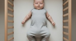 7 month old sleep schedule, baby sleeping safely on their back in a bare crib