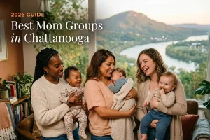 Best mom groups in Chattanooga 2026 guide, three moms with babies