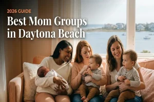 Best Mom Groups in Daytona Beach | Betteroo Moms and babies gathered at a mom group in Daytona Beach, FL