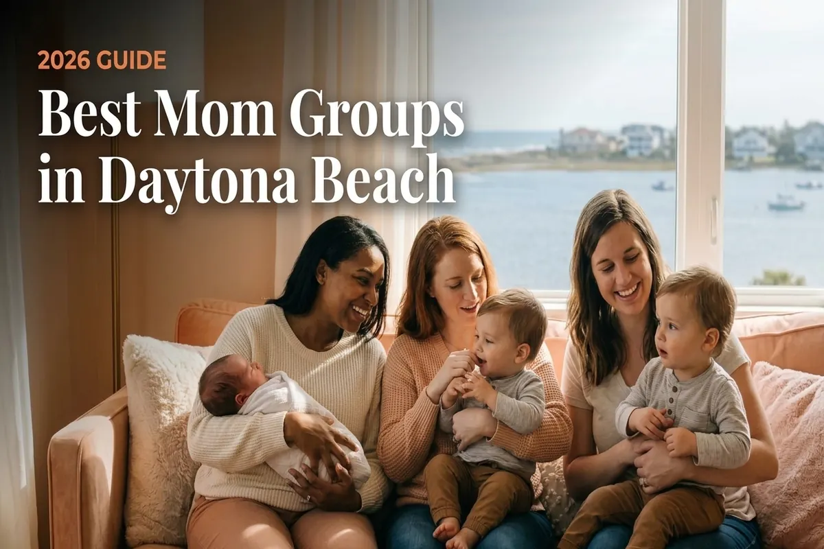 Moms and babies gathered at a mom group in Daytona Beach, FL