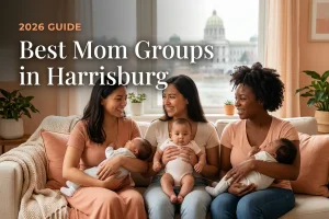 Best mom groups in Harrisburg 2026 guide, three moms with babies
