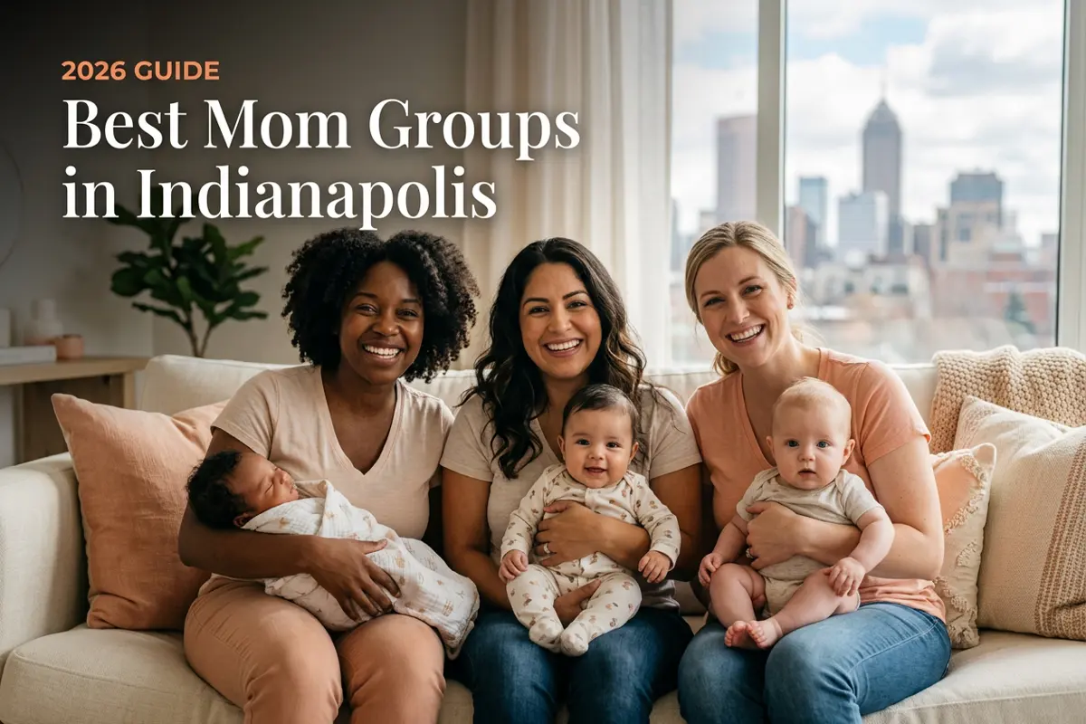 Moms and babies together at a mom group meetup in Indianapolis, IN, best mom groups in Indianapolis 2026 guide