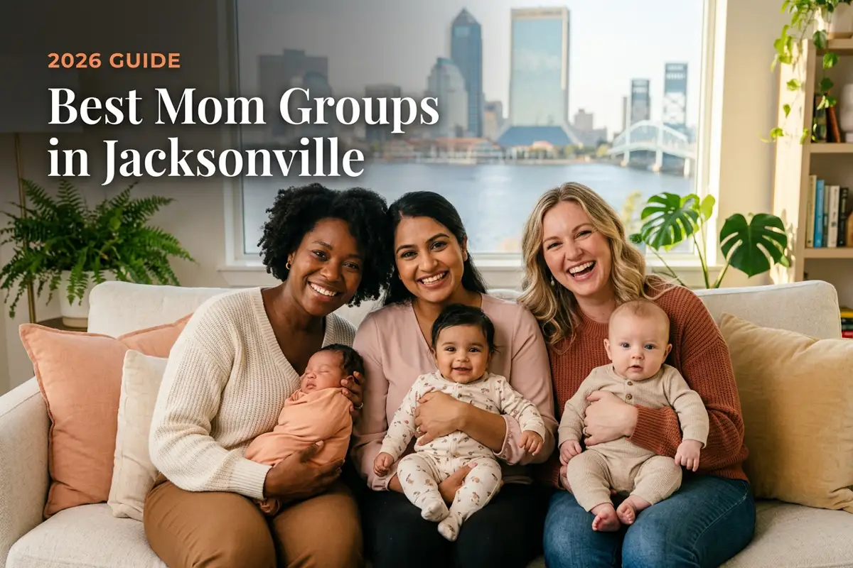 Moms and babies together at a mom group meetup in Jacksonville, FL, best mom groups in Jacksonville 2026 guide