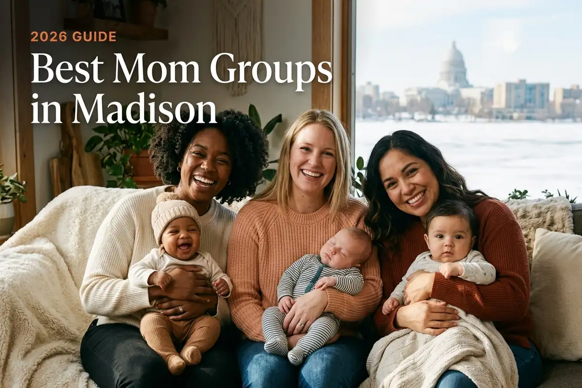Best mom groups in Madison 2026 guide, three moms with babies