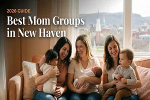 Moms and babies gathered at a mom group in New Haven, CT