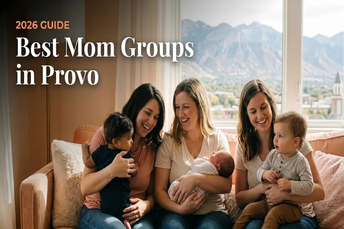 Moms and babies gathered at a mom group in Provo, UT