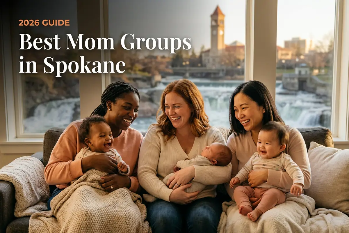Best mom groups in Spokane 2026 guide, three moms with babies