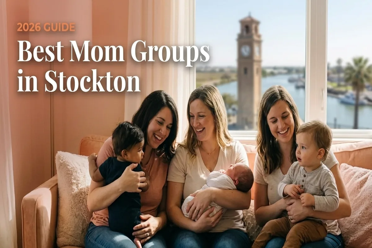 Moms and babies gathered at a mom group in Stockton, CA