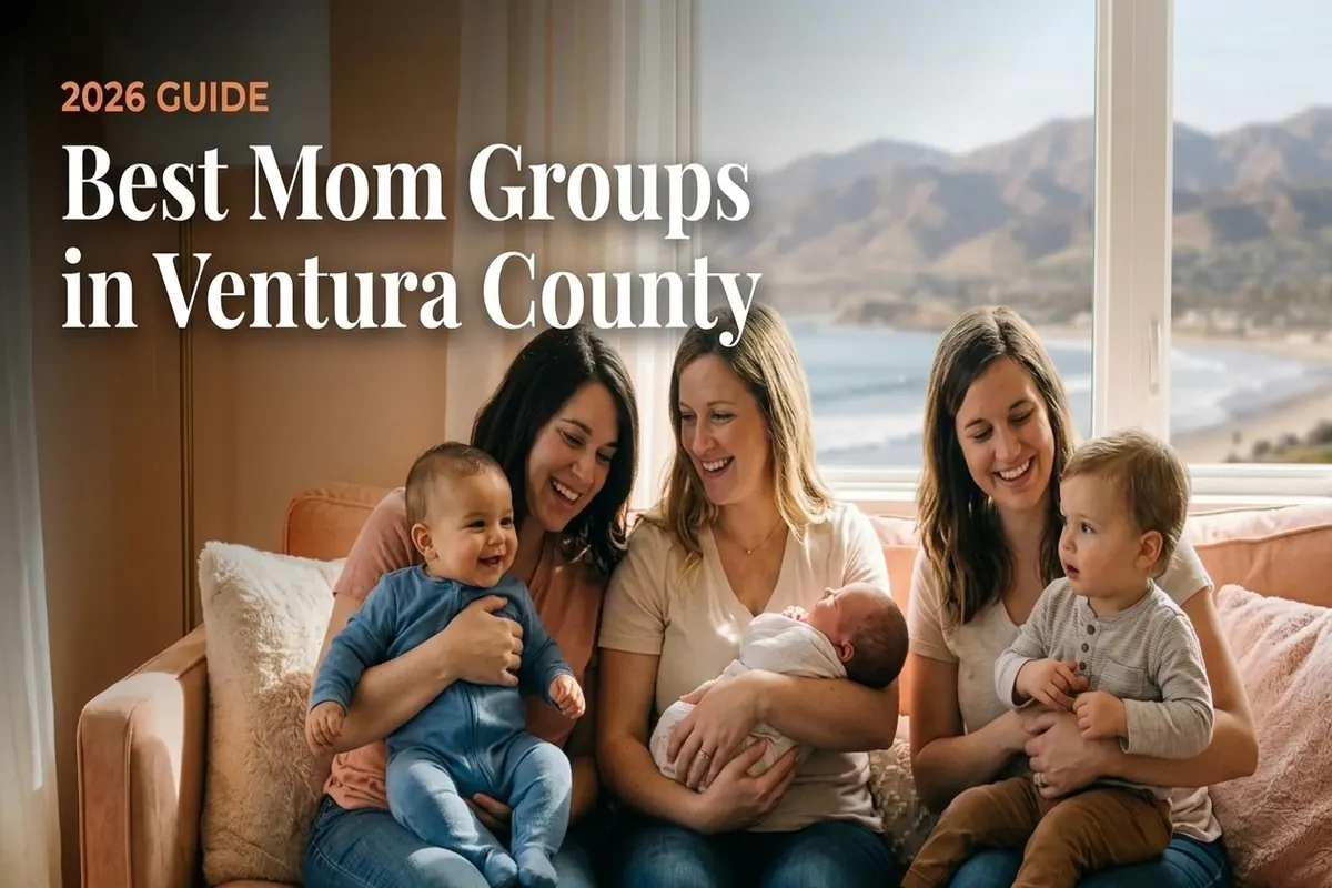 Moms and babies gathered at a mom group in Ventura County, CA