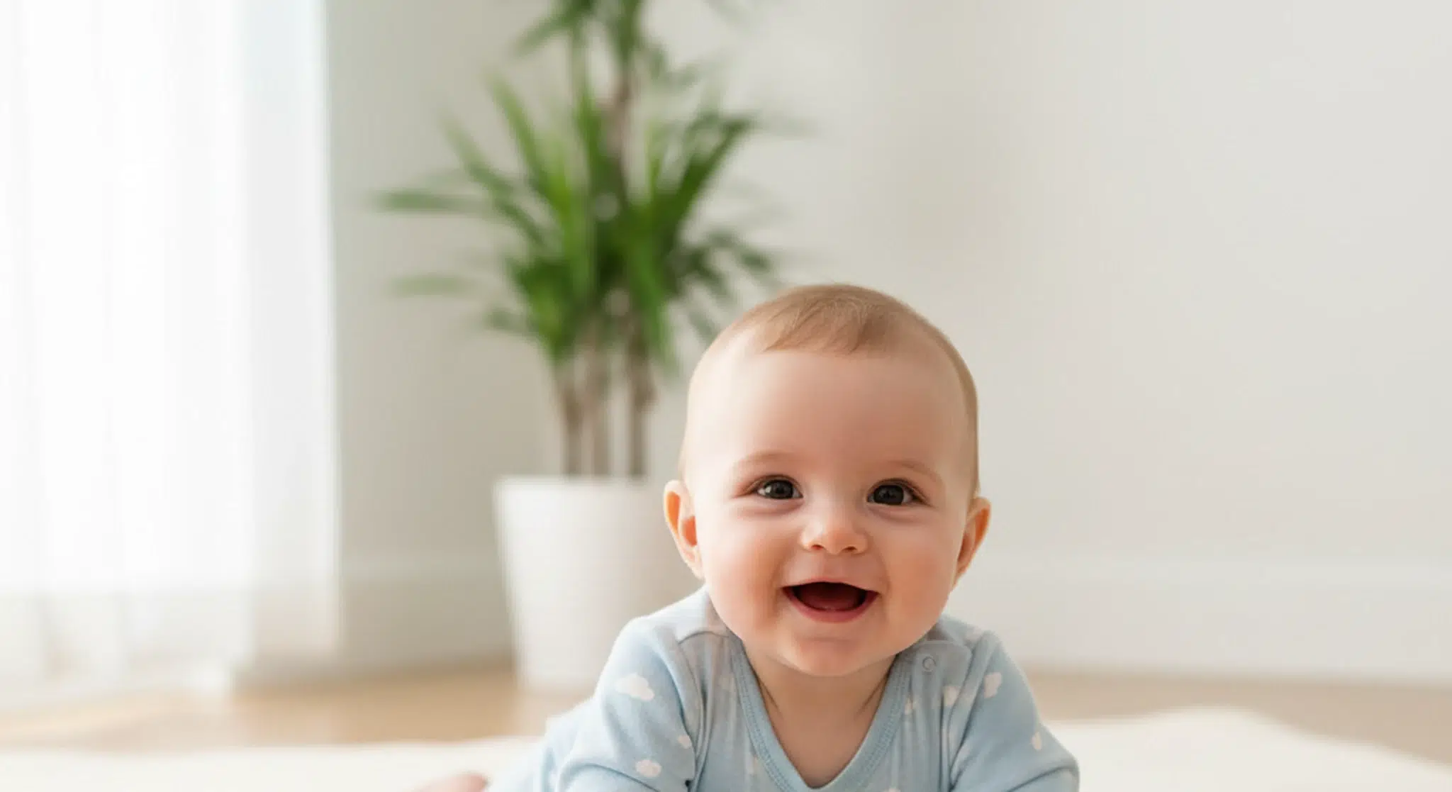 Baby lifting their head during supervised tummy time on a play mat