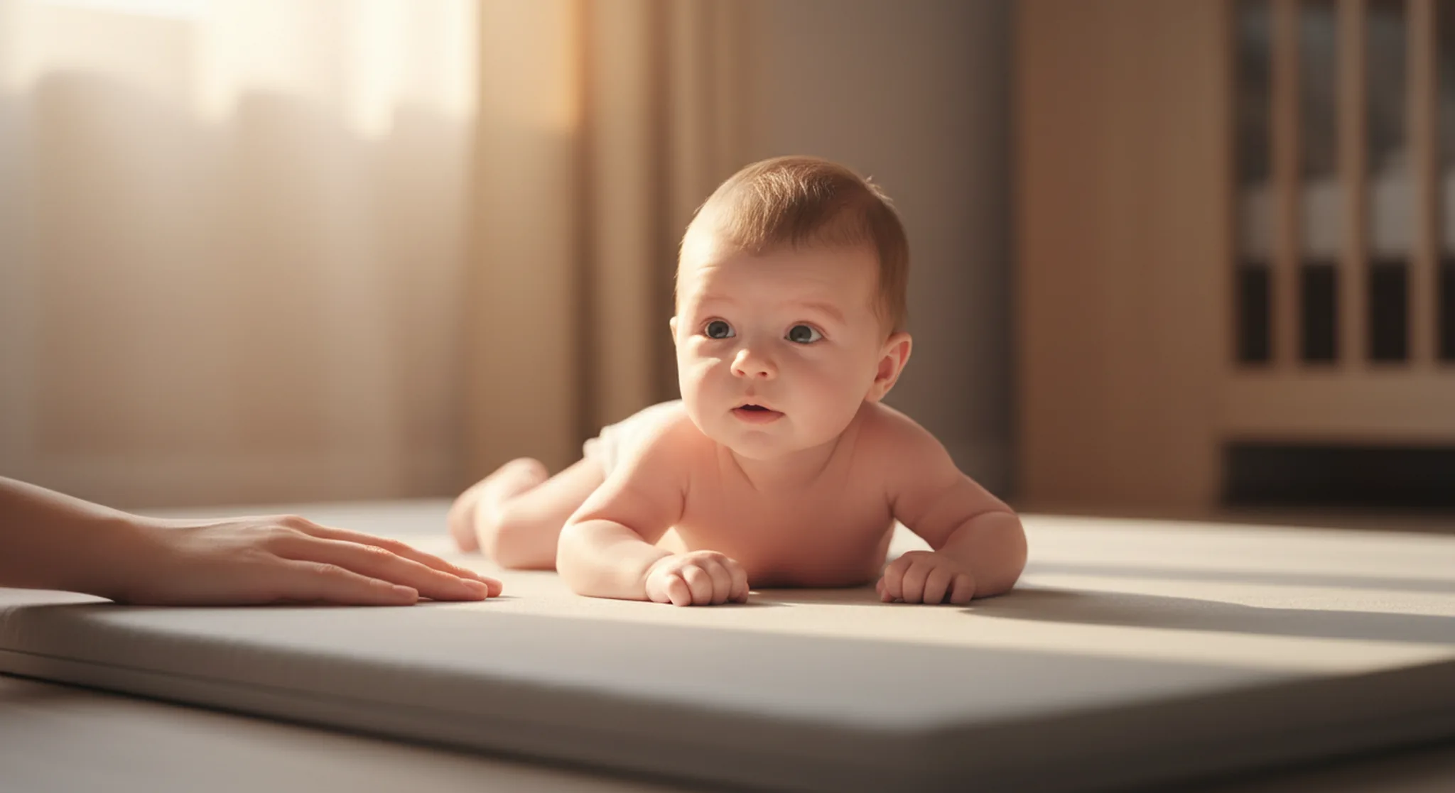 1 Month Old Newborn Doing Tummy Time on a Firm Mat | Betteroo 1 month old newborn doing tummy time on a firm mat