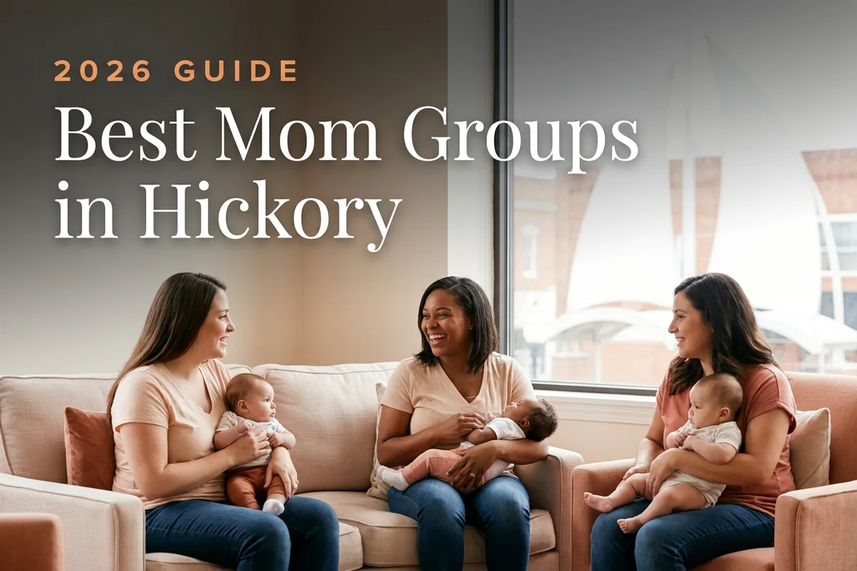 Best mom groups in Hickory, NC: three moms holding their babies at a Hickory new-parent meetup