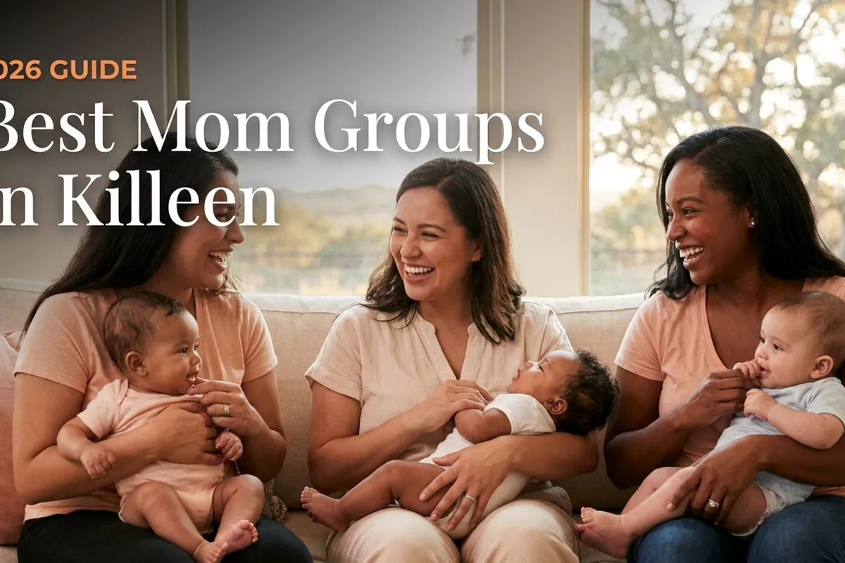 Bestmomgroupskilleen2026 | Betteroo Three moms with babies at a mom group meetup in Killeen, TX, from the 2026 guide to the best mom groups in Killeen