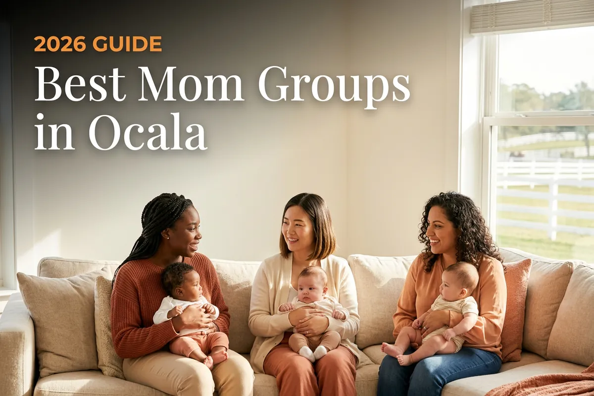 Bestmomgroupsocala2026 | Betteroo Three moms with babies at a mom group meetup in Ocala, FL, from a guide to the best mom groups in Ocala