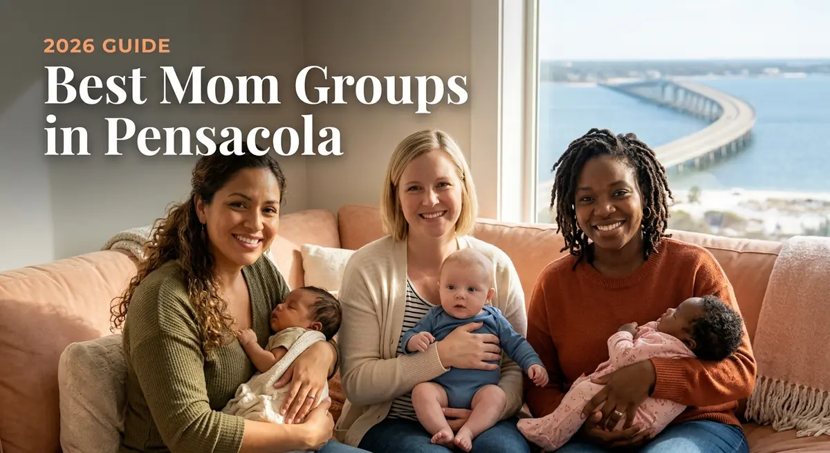 Best mom groups in Pensacola 2026 guide, three moms with babies