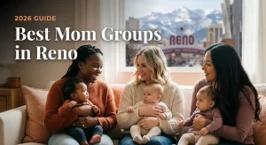 Best mom groups in Reno 2026 guide, three moms with babies