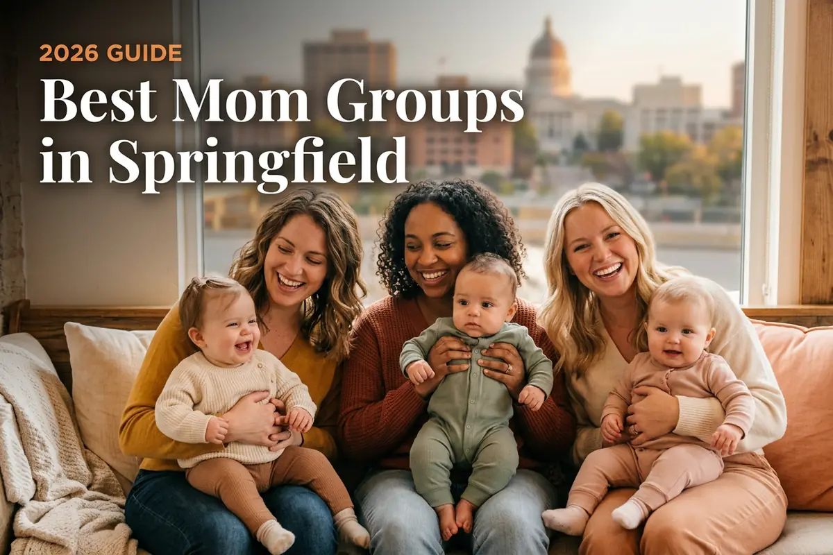 Best mom groups in Springfield, MO with three moms holding babies