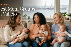 Bestmomgroupsvallejo2026 | Betteroo Three moms with babies at a mom group meetup in Vallejo, CA, from the 2026 guide to the best mom groups in Vallejo