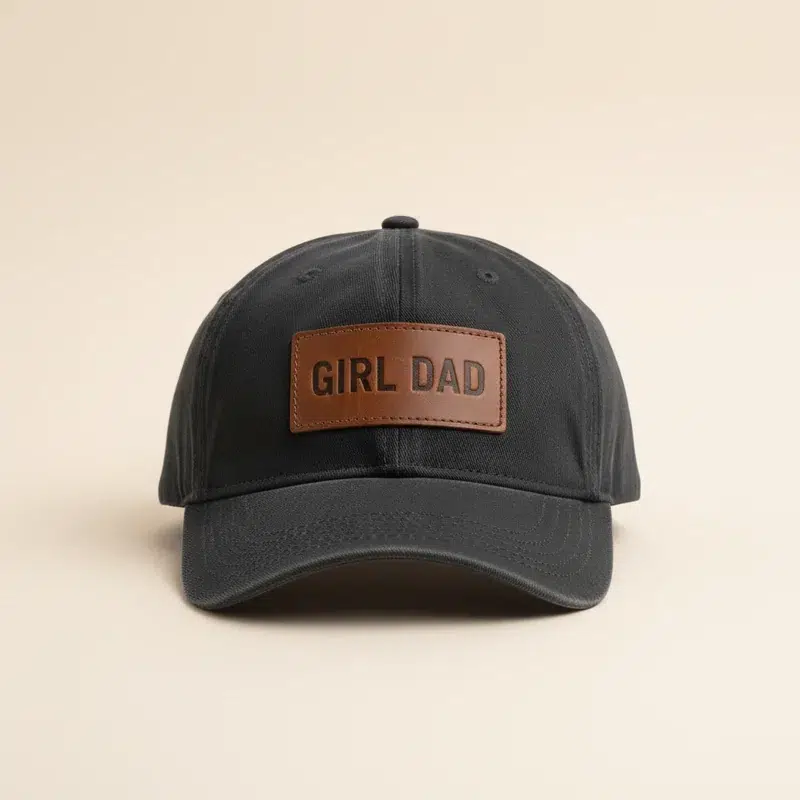 Girl Dad Leather Patch Cap