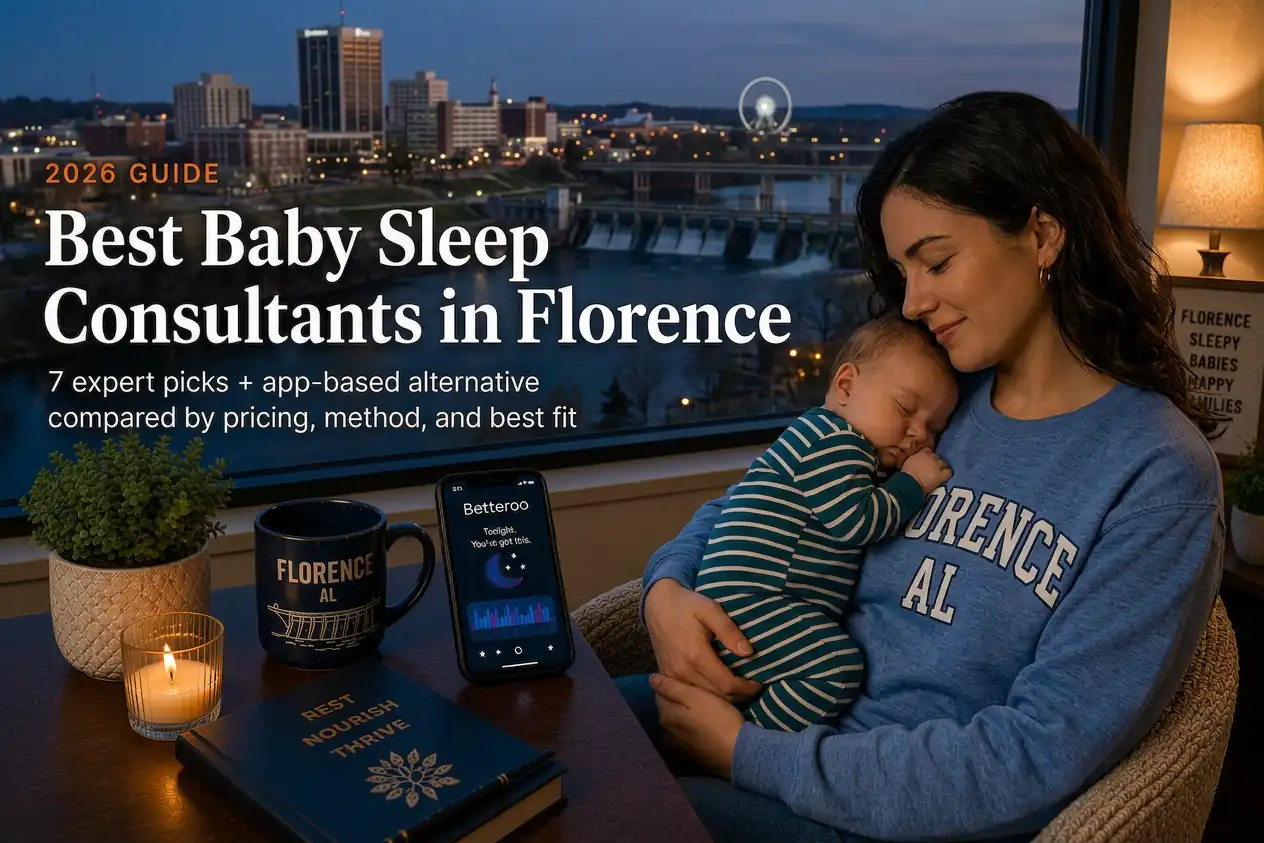 Sleeping baby by a window over the Tennessee River, guide to baby sleep consultants in Florence Alabama