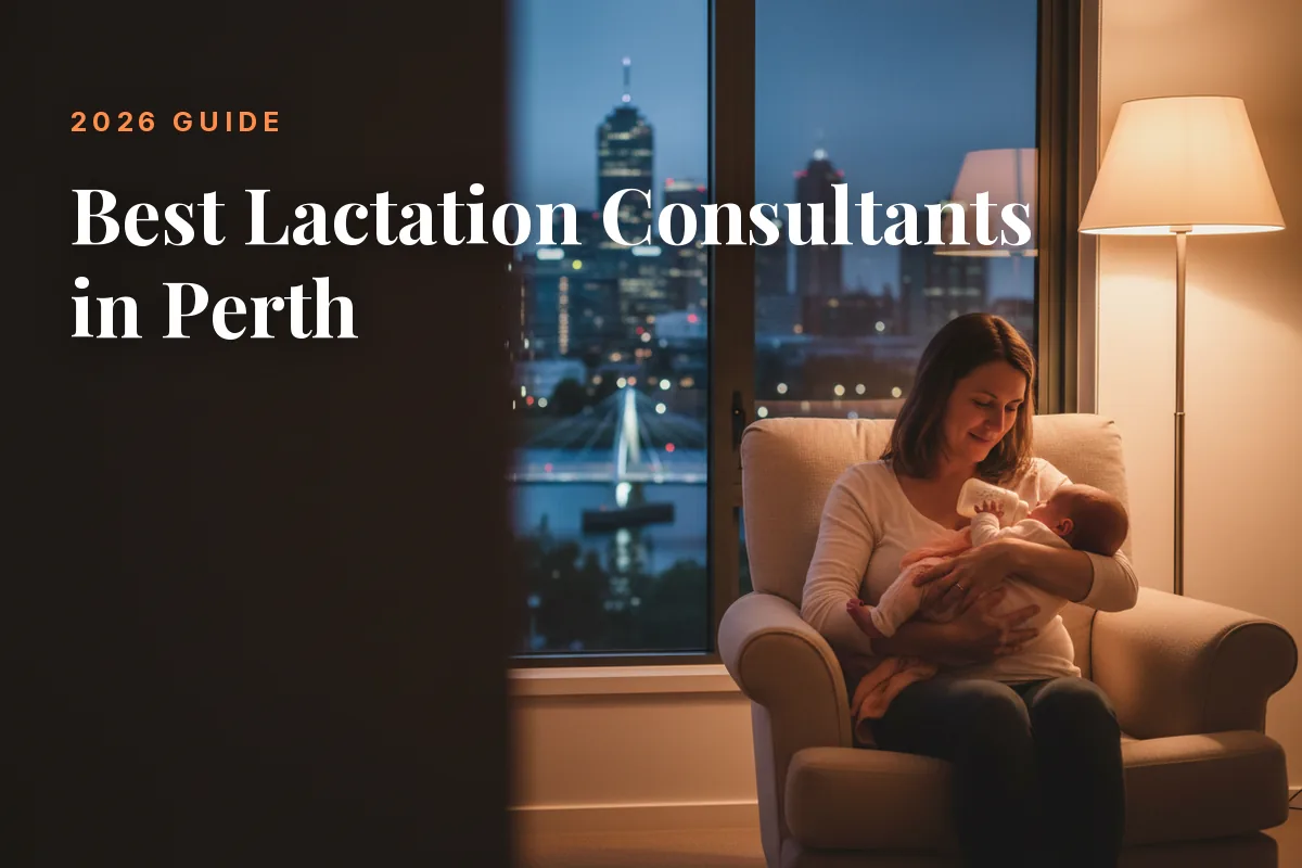 Best lactation consultants in Perth: mother feeding her baby at home in the evening