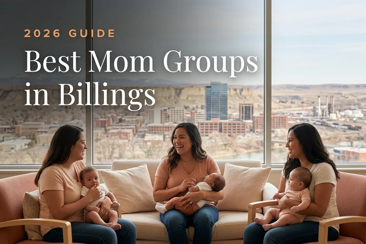 Best mom groups in Billings, MT: three moms holding their babies at a Billings new-parent meetup