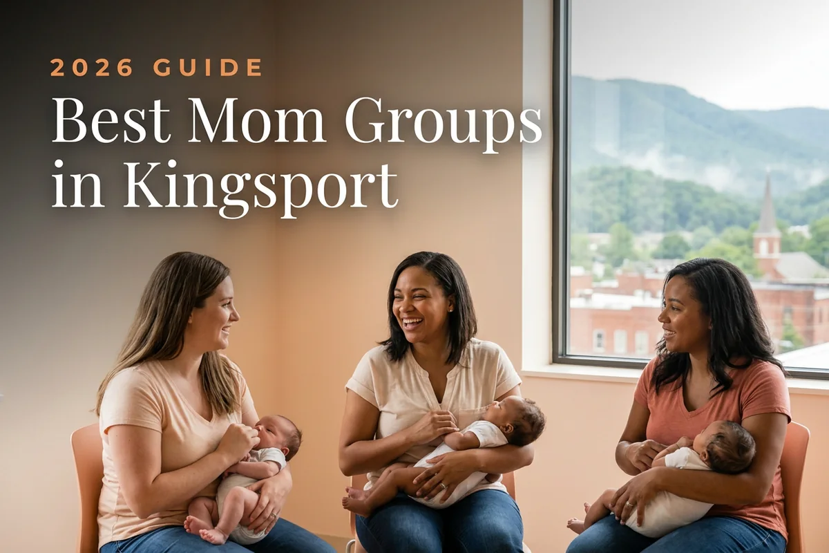 Best mom groups in Kingsport, TN: three moms holding their babies at a Kingsport new-parent meetup