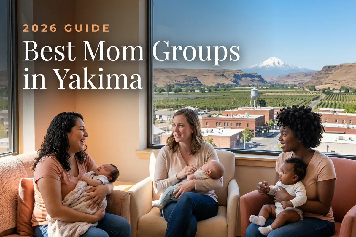 Best mom groups in Yakima, WA: three moms holding their babies at a Yakima new-parent meetup