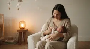 when Can You Stop Waking Baby to Feed at Night | Betteroo A parent bottle-feeding a newborn in a dimly lit nursery at night