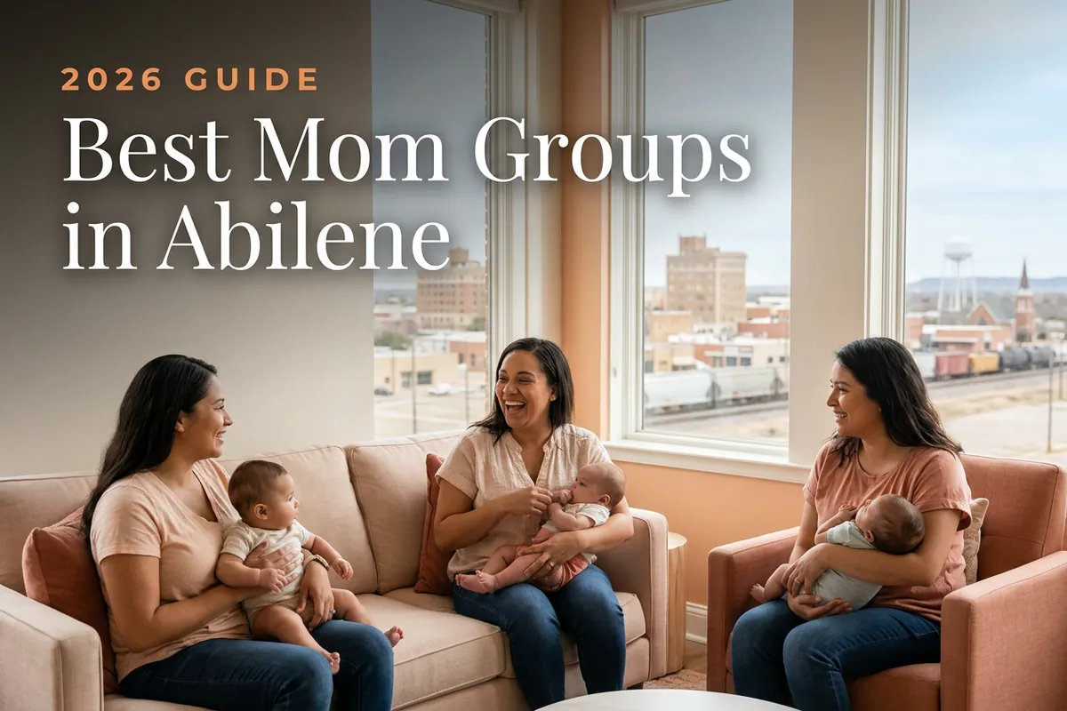 Best mom groups in Abilene, TX: three moms holding their babies at an Abilene new-parent meetup