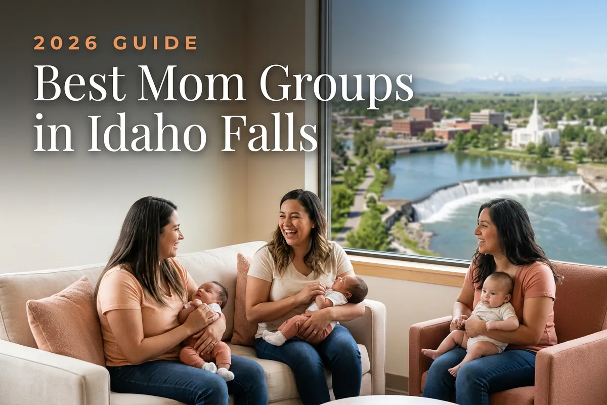 Best mom groups in Idaho Falls, ID: three moms holding their babies at an Idaho Falls new-parent meetup