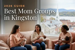 Best Mom Groups in Kingston | Betteroo Best mom groups in Kingston, NY: three moms holding their babies at a Kingston new-parent meetup