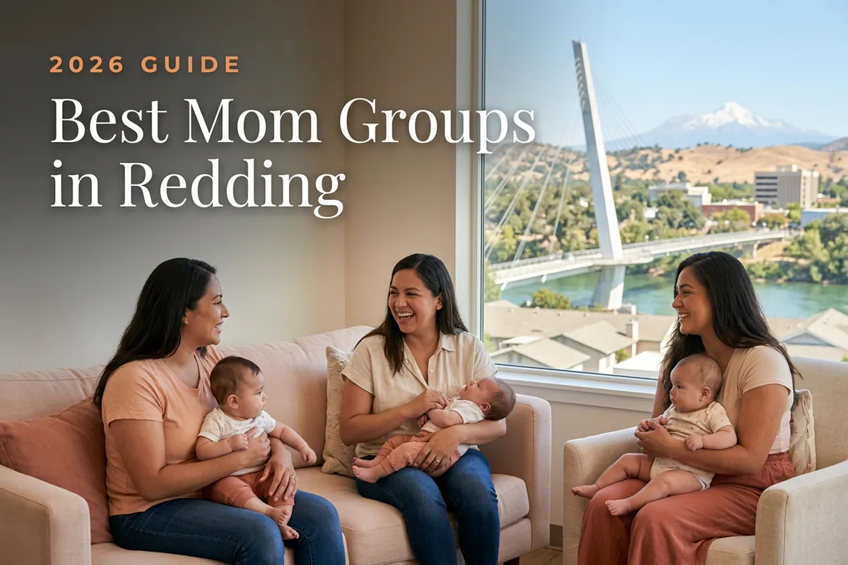 Best Mom Groups in Redding | Betteroo Best mom groups in Redding, CA: three moms holding their babies at a Redding new-parent meetup